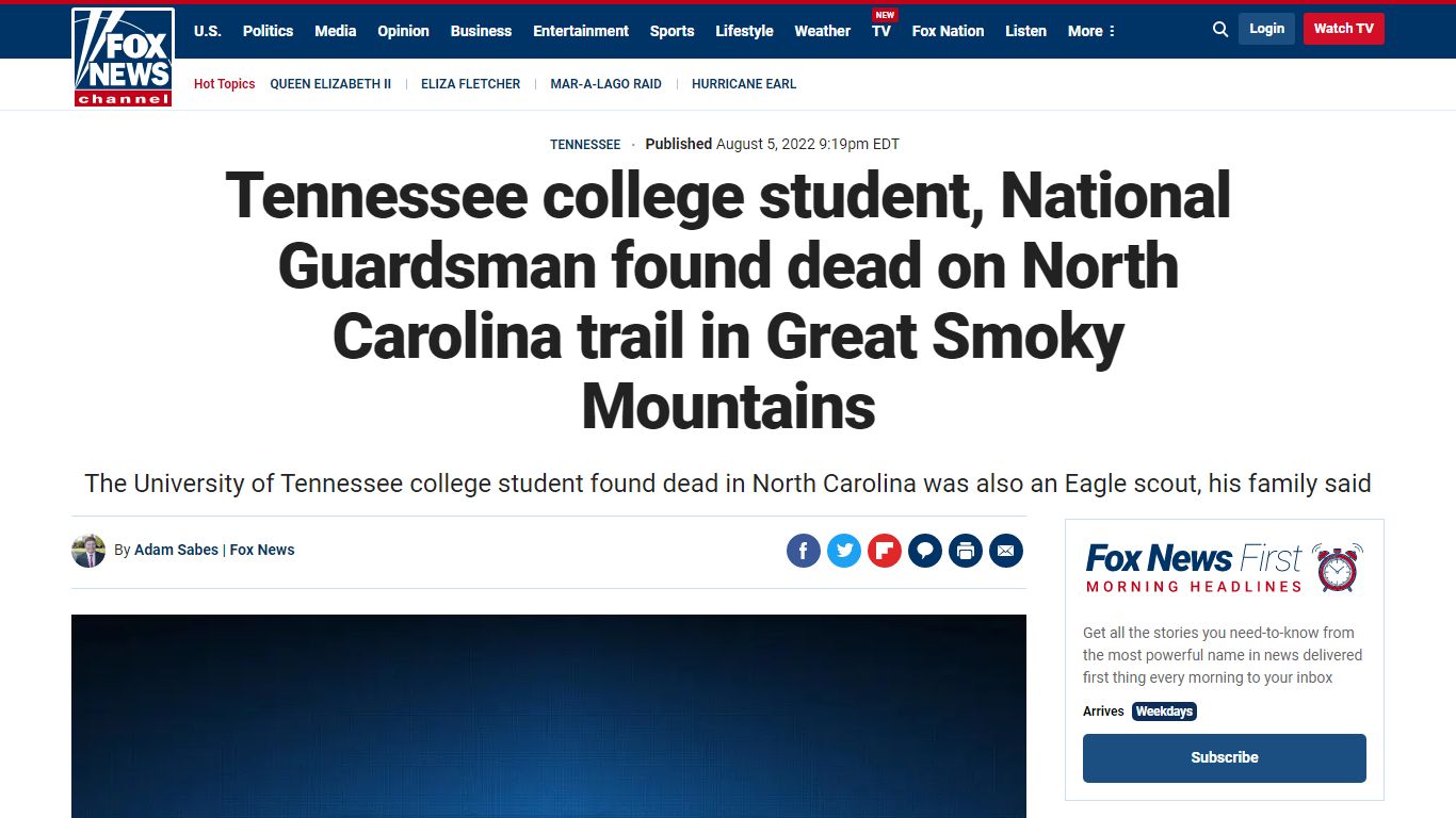Tennessee college student, National Guardsman found dead on North ...